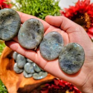 Shop Labradorite Shapes! ONE Labradorite Worry Stone – Stone of Transformation- Meditation Stone-No. 392 | Natural genuine stones & crystals in various shapes & sizes. Buy raw cut, tumbled, or polished gemstones for making jewelry or crystal healing energy vibration raising reiki stones. #crystals #gemstones #crystalhealing #crystalsandgemstones #energyhealing #affiliate #ad