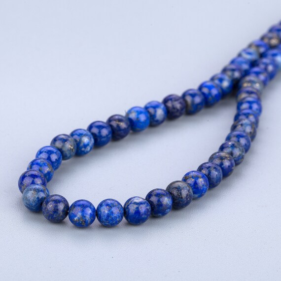 Lapis Lazuli Plain Round Beaded Necklace Blue Necklace September Birthstone Semi Precious Gemstone Birthday Gift For All