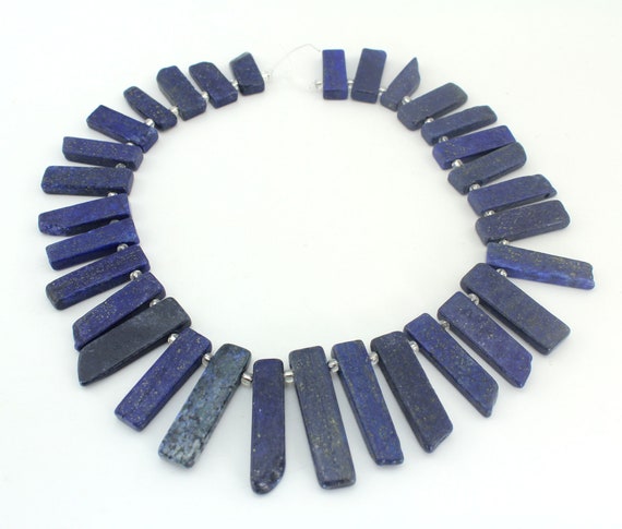 Lapis Lazuli Graduated Slice Point Beads ,lapis Lazuli Stick Point Beads,top Drilled Gemstone Beads,blue Lapis Lazuli Spike Beads-15.5inches
