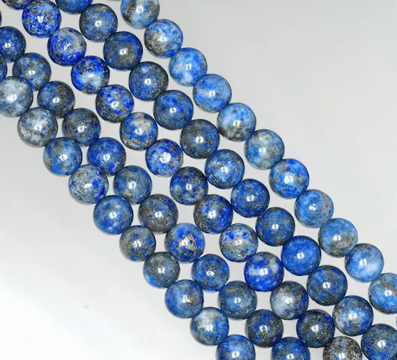 6mm Natural Lapis Lazuli Gemstone Blue Round 6mm Loose Beads 7 Inch Half Strand (90145924-b72)