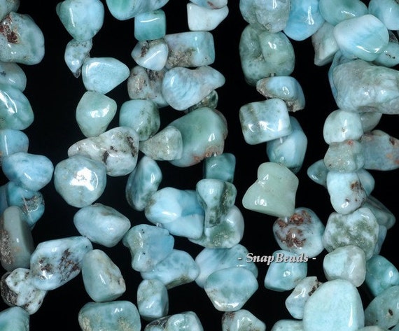 Larimar Gemstone Grade A Blue Pebble Chips 18x12-8x4mm Loose Beads 15.5 Inch Full Strand (90187009-106a)