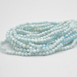 Shop Larimar Faceted Beads! High Quality Grade A Natural Larimar Semi-Precious Gemstone – FACETED – Round Beads – approx 1.5mm – 2mm – 15.5" strand | Natural genuine faceted Larimar beads for beading and jewelry making.  #jewelry #beads #beadedjewelry #diyjewelry #jewelrymaking #beadstore #beading #affiliate #ad