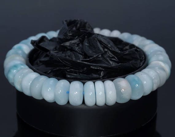 10-11mm Dominican Larimar Gemstone Grade Aaa Blue Rondelle Loose Beads 7.5 Inch Half Strand (80004432-917)