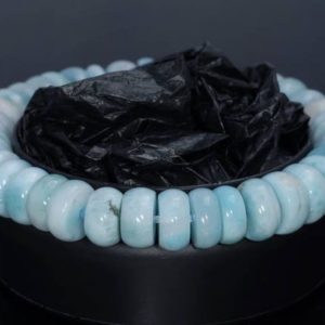 Shop Larimar Rondelle Beads! 10-11mm Dominican Larimar Gemstone Grade AAA Blue Rondelle Loose Beads 7.5 inch Half Strand (80004433-917) | Natural genuine rondelle Larimar beads for beading and jewelry making.  #jewelry #beads #beadedjewelry #diyjewelry #jewelrymaking #beadstore #beading #affiliate #ad