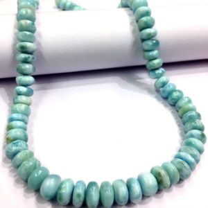 Shop Larimar Rondelle Beads! AAA QUALITY~~Natural Larimar Rondelle Smooth Beads Genuine Larimar Gemstone Beads Smooth Polished Larimar Beads Larimar String Gift For Her. | Natural genuine rondelle Larimar beads for beading and jewelry making.  #jewelry #beads #beadedjewelry #diyjewelry #jewelrymaking #beadstore #beading #affiliate #ad