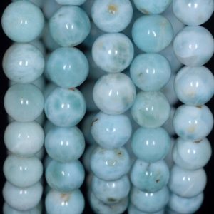 Shop Larimar Beads! 6-7MM Dominican Larimar Gemstone Grade AA Sky Blue Round 6-7MM Loose Beads 13 beads (80000939-439) | Natural genuine beads Larimar beads for beading and jewelry making.  #jewelry #beads #beadedjewelry #diyjewelry #jewelrymaking #beadstore #beading #affiliate #ad