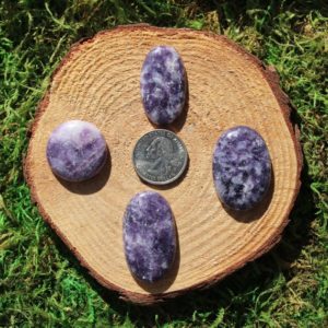 Shop Lepidolite Cabochons! Lepidolite Cabochons Pieces #A-D | Natural genuine stones & crystals in various shapes & sizes. Buy raw cut, tumbled, or polished gemstones for making jewelry or crystal healing energy vibration raising reiki stones. #crystals #gemstones #crystalhealing #crystalsandgemstones #energyhealing #affiliate #ad