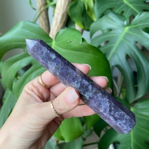 Shop Lepidolite Points & Wands! Lepidolite tower, calming, soothing, crystal tower | Natural genuine stones & crystals in various shapes & sizes. Buy raw cut, tumbled, or polished gemstones for making jewelry or crystal healing energy vibration raising reiki stones. #crystals #gemstones #crystalhealing #crystalsandgemstones #energyhealing #affiliate #ad