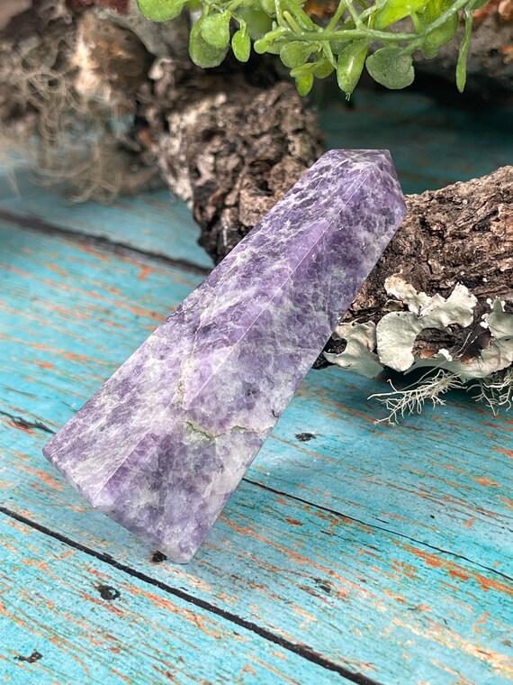 Lepidolite Tower - Lepidolite Point - Reiki Charged  - Lilac Lithium Lepidolite - Support For Depression & Anxiety - #13