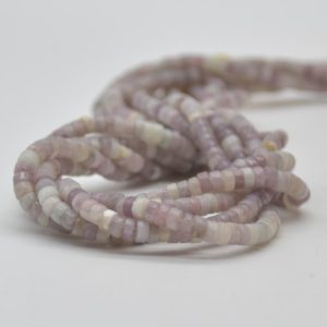 Shop Lepidolite Beads! Natural Lepidolite Semi-Precious Gemstone Flat Heishi Rondelle / Disc Beads – 4mm x 2mm – 15" strand | Natural genuine beads Lepidolite beads for beading and jewelry making.  #jewelry #beads #beadedjewelry #diyjewelry #jewelrymaking #beadstore #beading #affiliate #ad