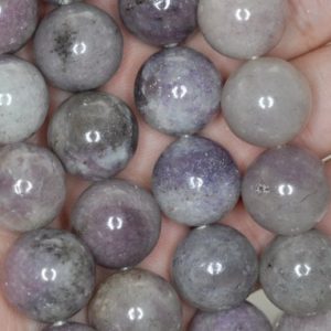 Shop Lepidolite Round Beads! 16mm Light Purple Lepidolite Gemstone Grade A Round Loose Beads 8 inch Half Strand (90187979-667) | Natural genuine round Lepidolite beads for beading and jewelry making.  #jewelry #beads #beadedjewelry #diyjewelry #jewelrymaking #beadstore #beading #affiliate #ad