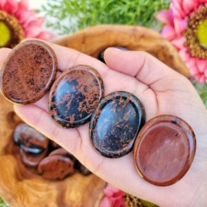 Shop Mahogany Obsidian Stones & Crystals! Mahogany Obsidian Worry Stone – Root Chakra – Obsidian Stones – No. 391 | Natural genuine stones & crystals in various shapes & sizes. Buy raw cut, tumbled, or polished gemstones for making jewelry or crystal healing energy vibration raising reiki stones. #crystals #gemstones #crystalhealing #crystalsandgemstones #energyhealing #affiliate #ad