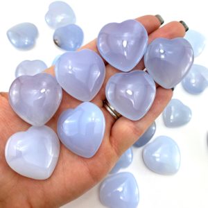 Shop Blue Chalcedony Stones & Crystals! Mini Chalcedony Heart, Blue Chalcedony Heart, Polished Chalcedony Heart, P-108 | Natural genuine stones & crystals in various shapes & sizes. Buy raw cut, tumbled, or polished gemstones for making jewelry or crystal healing energy vibration raising reiki stones. #crystals #gemstones #crystalhealing #crystalsandgemstones #energyhealing #affiliate #ad