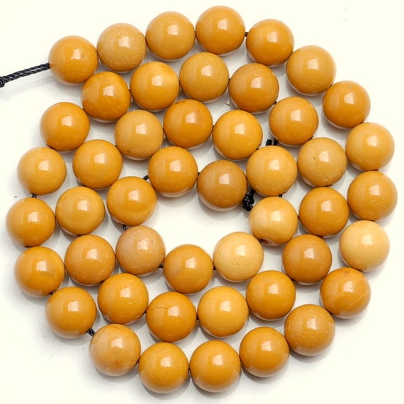 10 Strands 8mm Yellow Mookaite  Gemstone Grade Aaa Yellow Round 8mm Loose Beads 15 Inch Full Strand Bulk Lot (80003053-150 X10)