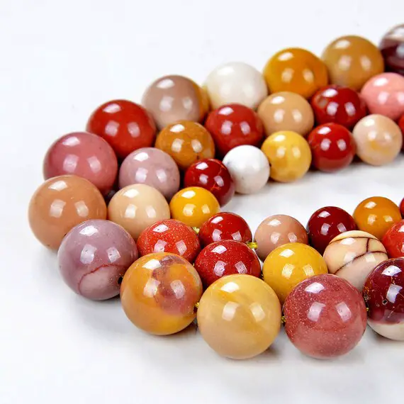 10mm Mookaite Gemstone Yellow Brown Round 10mm Loose Beads 7.5 Inch Half Strand (90148725-240)