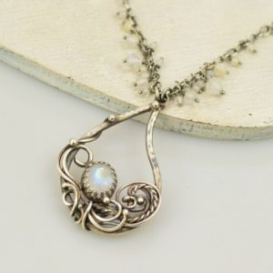 Shop Moonstone Pendants! Moonstone romantic necklace,  wire wrapped jewelry, sterling silver pendant, retro gemstone jewelry | Natural genuine Moonstone pendants. Buy crystal jewelry, handmade handcrafted artisan jewelry for women.  Unique handmade gift ideas. #jewelry #beadedpendants #beadedjewelry #gift #shopping #handmadejewelry #fashion #style #product #pendants #affiliate #ad