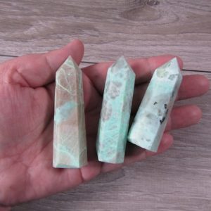 Shop Moonstone Points & Wands! Garnierite Green Moonstone Obelisk 3 inch + Fig 532 | Natural genuine stones & crystals in various shapes & sizes. Buy raw cut, tumbled, or polished gemstones for making jewelry or crystal healing energy vibration raising reiki stones. #crystals #gemstones #crystalhealing #crystalsandgemstones #energyhealing #affiliate #ad