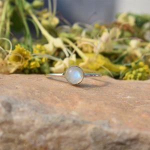 Moonstone Ring, Round Moonstone, Moonstone Jewelry, Silver Moonstone Ring, Boho Ring, Dainty Ring, Gemstone Ring, Statement Ring, Women Ring | Natural genuine Gemstone rings, simple unique handcrafted gemstone rings. #rings #jewelry #shopping #gift #handmade #fashion #style #affiliate #ad