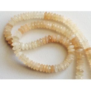 Shop Moonstone Rondelle Beads! 6.5mm-7mm Multi Moonstone German Cut Beads Strand Sold by length, June Birth Stone (8IN TO 16IN Options) | Natural genuine rondelle Moonstone beads for beading and jewelry making.  #jewelry #beads #beadedjewelry #diyjewelry #jewelrymaking #beadstore #beading #affiliate #ad