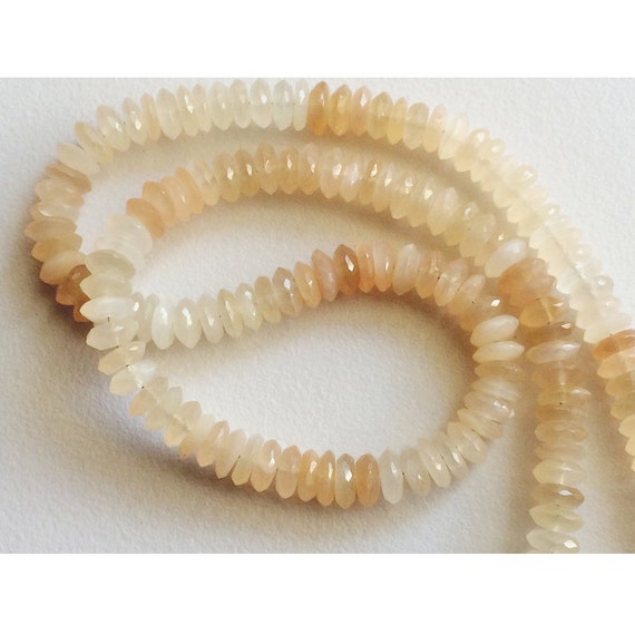 6.5mm-7mm Multi Moonstone German Cut Beads Strand Sold By Length, June Birth Stone (8in To 16in Options)