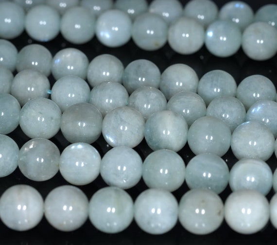 9-10mm Natural Siberian Green Moonstone Gemstone Grade Aa Round Loose Beads 7.5 Inch Half Strand (80003478 H-a80)