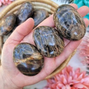 Black Moonstone Palm Stone-  Moonstone Palm – Protection Stone – No. 406 | Natural genuine stones & crystals in various shapes & sizes. Buy raw cut, tumbled, or polished gemstones for making jewelry or crystal healing energy vibration raising reiki stones. #crystals #gemstones #crystalhealing #crystalsandgemstones #energyhealing #affiliate #ad