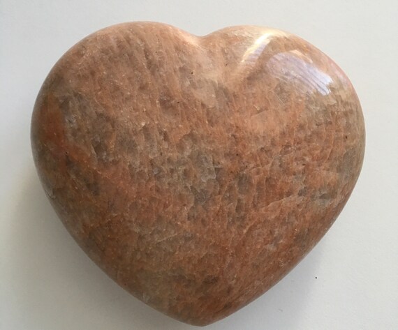 Moonstone Gemstone Heart, 95mm, New Beginnings Stone, Healing Crystal, Spiritual Stone, Meditation