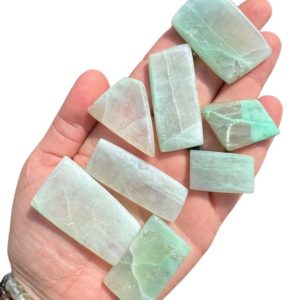 Shop Tumbled Moonstone Crystals & Pocket Stones! Garnierite Stone Slice (0.5" – 2") Garnierite Tumbled Stones – Green Moonstone Crystal – Garnierite Stone Slab – Healing Crystals And Stones | Natural genuine stones & crystals in various shapes & sizes. Buy raw cut, tumbled, or polished gemstones for making jewelry or crystal healing energy vibration raising reiki stones. #crystals #gemstones #crystalhealing #crystalsandgemstones #energyhealing #affiliate #ad