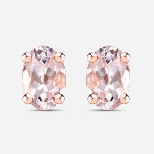 Shop Morganite Earrings! 14K Rose Gold Plated 0.80 Carat Genuine Morganite .925 Sterling Silver Earrings, Natural Morganite Stud Earrings for Her | Natural genuine Morganite earrings. Buy crystal jewelry, handmade handcrafted artisan jewelry for women.  Unique handmade gift ideas. #jewelry #beadedearrings #beadedjewelry #gift #shopping #handmadejewelry #fashion #style #product #earrings #affiliate #ad