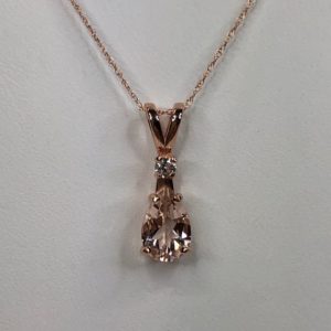 Shop Morganite Necklaces! BEAUTIFUL 14k Rose Gold 1ct Morganite Necklace Diamond Accent 16” 18” Jewelry Gift Wife Daughter Anniversary Bride Fiancé | Natural genuine Morganite necklaces. Buy crystal jewelry, handmade handcrafted artisan jewelry for women.  Unique handmade gift ideas. #jewelry #beadednecklaces #beadedjewelry #gift #shopping #handmadejewelry #fashion #style #product #necklaces #affiliate #ad