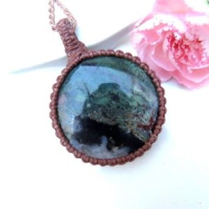 Shop Moss Agate Necklaces! Moss Agate Gemstone Necklace, Rare Agates Of The World, Agate Jewelry, Macrame Necklace, Woodland, Natural Elements, Jewelry | Natural genuine Moss Agate necklaces. Buy crystal jewelry, handmade handcrafted artisan jewelry for women.  Unique handmade gift ideas. #jewelry #beadednecklaces #beadedjewelry #gift #shopping #handmadejewelry #fashion #style #product #necklaces #affiliate #ad