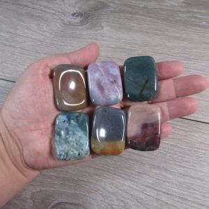 Shop Moss Agate Shapes! Moss Agate Rectangle Worry Stone E135 | Natural genuine stones & crystals in various shapes & sizes. Buy raw cut, tumbled, or polished gemstones for making jewelry or crystal healing energy vibration raising reiki stones. #crystals #gemstones #crystalhealing #crystalsandgemstones #energyhealing #affiliate #ad