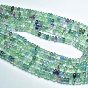 Most Beautiful Fluorite Rondelle Beads – 13 inches, Natural Multi Color fluorite Smooth  Rondelle – Beads Size is 6.5 – 7 mm #649 | Natural genuine rondelle Fluorite beads for beading and jewelry making.  #jewelry #beads #beadedjewelry #diyjewelry #jewelrymaking #beadstore #beading #affiliate #ad