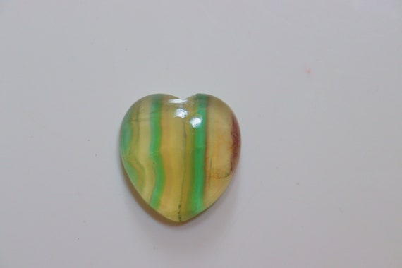 Multi Fluorite Heart Cabochon, Natural Multi Fluorite Gemstone, Fluorite Loose Stone For Jewelry Use, Multi Fluorite Heart, Cabochons, #7282