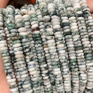 Natural Dendritic Agate Beads ，Tree Agate Beads Wheel Abacus  beads Smooth Round beads ,   Wholesale Supply, 15"strand, 3x6mm | Natural genuine rondelle Dendritic Agate beads for beading and jewelry making.  #jewelry #beads #beadedjewelry #diyjewelry #jewelrymaking #beadstore #beading #affiliate #ad