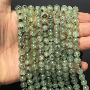 Shop Prehnite Round Beads! Natural Green Prehnite Round Beads Healing Energy Gemstone Loose Beads DIY Jewelry Making for Bracelet Necklace AAA Quality 6mm 8mm 10mm | Natural genuine round Prehnite beads for beading and jewelry making.  #jewelry #beads #beadedjewelry #diyjewelry #jewelrymaking #beadstore #beading #affiliate #ad