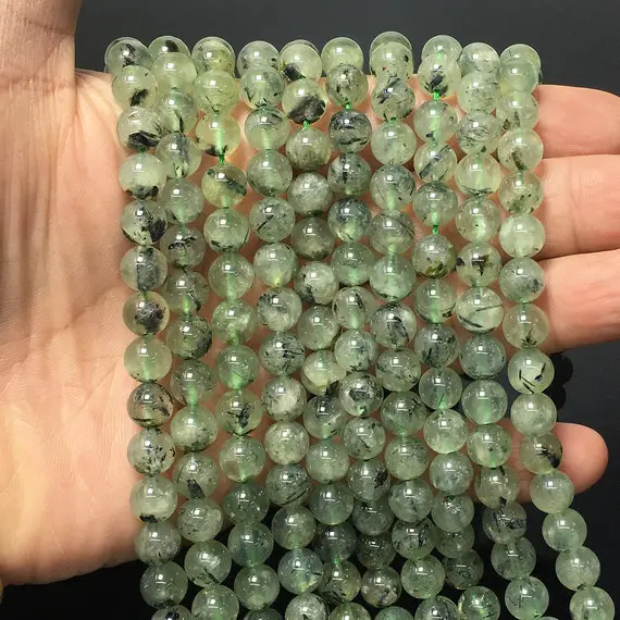 Natural Green Prehnite Round Beads Healing Energy Gemstone Loose Beads Diy Jewelry Making For Bracelet Necklace Aaa Quality 6mm 8mm 10mm
