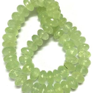 Shop Prehnite Rondelle Beads! Natural Light Green Prehnite Faceted Rondelle Beads 10-12mm Prehnite Rondelle Beads Prehnite Gemstone Beads Prehnite Faceted Bead Wholesaler | Natural genuine rondelle Prehnite beads for beading and jewelry making.  #jewelry #beads #beadedjewelry #diyjewelry #jewelrymaking #beadstore #beading #affiliate #ad