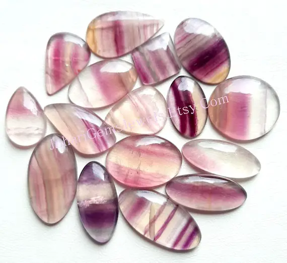 Multi Fluorite Cabochon, Wholesale Lot Fluorite Cabochon By Weight With Different Shapes And Sizes For Jewelry Making