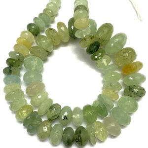 Shop Prehnite Rondelle Beads! Natural Multi Green Prehnite Faceted Rondelle Beads 8-12mm Mined prehnite Rondelle Beads Prehnite Gemstone Beads Green Prehnite Faceted Bead | Natural genuine rondelle Prehnite beads for beading and jewelry making.  #jewelry #beads #beadedjewelry #diyjewelry #jewelrymaking #beadstore #beading #affiliate #ad