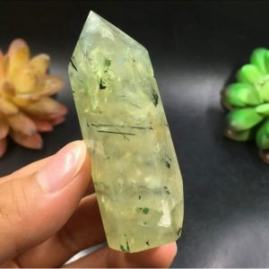 Shop Prehnite Points & Wands! Natural Prehnite Crystal Wand point tower obelisk semiprecious healing reiki gemstone | Natural genuine stones & crystals in various shapes & sizes. Buy raw cut, tumbled, or polished gemstones for making jewelry or crystal healing energy vibration raising reiki stones. #crystals #gemstones #crystalhealing #crystalsandgemstones #energyhealing #affiliate #ad