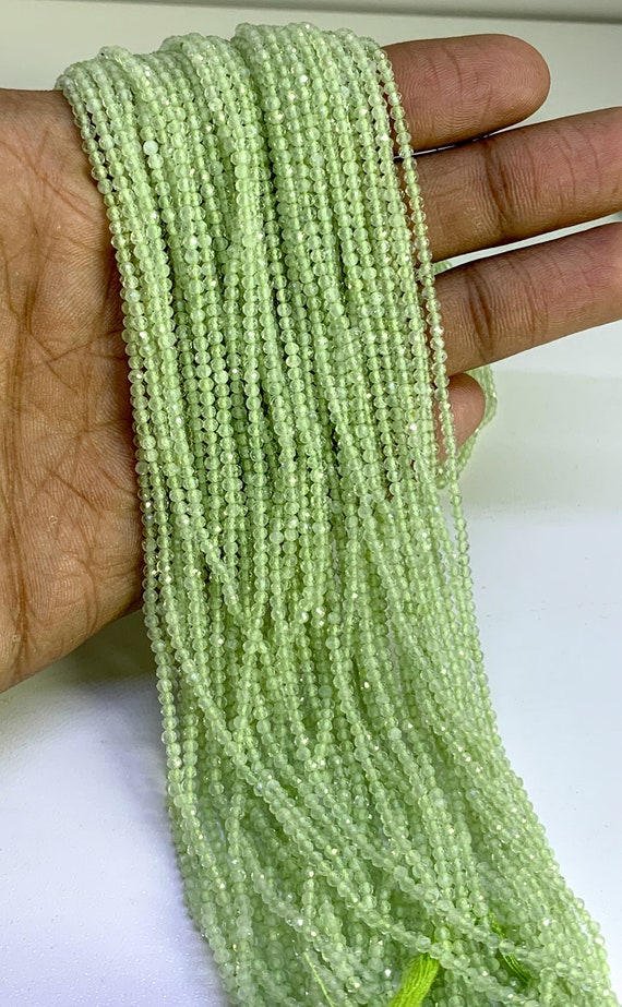Natural Prehnite  Faceted Beads, Aaa Quality Prehnite  Rondelle Beads,  Fine Quality Faceted Beads, Gemstone Beads,loose Green Beads