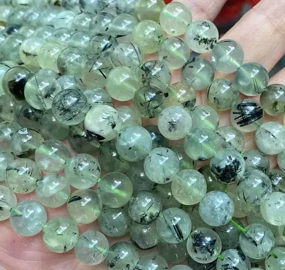 Natural Prehnite Round Beads 4mm,6mm,8mm,10mm,12mm,14mm,loose Beads,15 Inches,full Strand