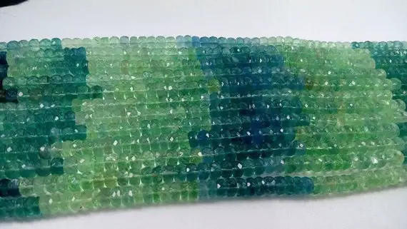 Natural Rainbow Fluorite Faceted Rondelle 6mm To 6.5mm Beads,gemstone 15.5" Strand,jewelry Making & Craft,stunning Intense Purple Blue Green