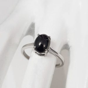 Shop Shungite Rings! Natural Shungite Ring in 925 Sterling Silver, Black Oval Stone Solitaire Ring for Women ,Shungite Jewelry, Gifts | Natural genuine Shungite rings, simple unique handcrafted gemstone rings. #rings #jewelry #shopping #gift #handmade #fashion #style #affiliate #ad