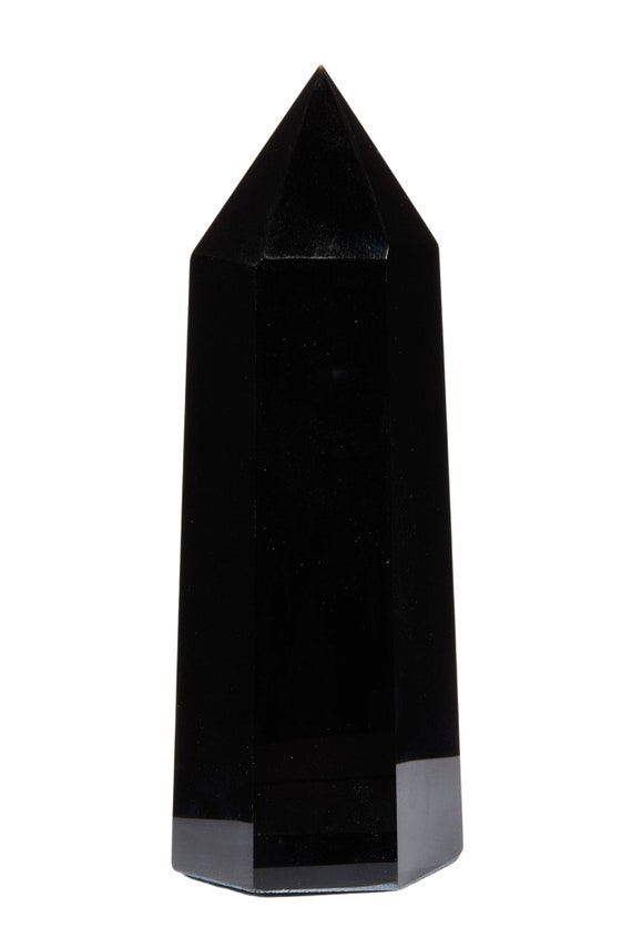 Black Obsidian Stone Point - Polished Black Obsidian Crystal Tower - Large Obsidian Point - Black Obsidian Tower - Obsidian Decor #17