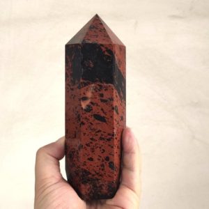 Shop Obsidian Points & Wands! Large Obsidian Tower Obelisk Natural Red Obsidian Crystal Tower Gemstone Tower Wand For Gift Home Decor Healing (7.09'' high- 1.96 lb) | Natural genuine stones & crystals in various shapes & sizes. Buy raw cut, tumbled, or polished gemstones for making jewelry or crystal healing energy vibration raising reiki stones. #crystals #gemstones #crystalhealing #crystalsandgemstones #energyhealing #affiliate #ad