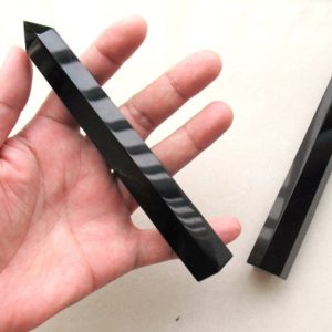 Shop Obsidian Points & Wands! Large Obsidian Tower Natural Black Obsidian Obelisk Obsidian Point Wand Wholesale | Natural genuine stones & crystals in various shapes & sizes. Buy raw cut, tumbled, or polished gemstones for making jewelry or crystal healing energy vibration raising reiki stones. #crystals #gemstones #crystalhealing #crystalsandgemstones #energyhealing #affiliate #ad