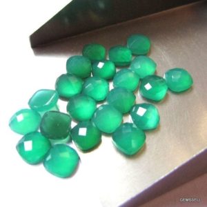 Shop Onyx Cabochons! 10 pieces 6mm Green Onyx Cabochon checker Faceted Cushion, Green Onyx Faceted Checker Cushion, Green Onyx Cushion Cut Faceted Bottom Flat | Natural genuine stones & crystals in various shapes & sizes. Buy raw cut, tumbled, or polished gemstones for making jewelry or crystal healing energy vibration raising reiki stones. #crystals #gemstones #crystalhealing #crystalsandgemstones #energyhealing #affiliate #ad
