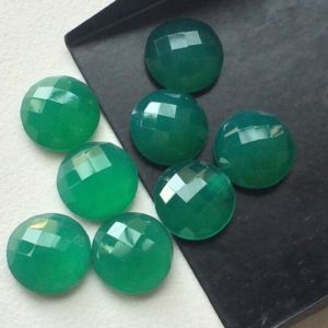 Shop Onyx Cabochons! 14mm Green Onyx Rose Cut Cabochons, Green Onyx Faceted Round Cabochons, Green Onyx Round Calibrated For Jewelry (5Pcs To 10Pcs Options) | Natural genuine stones & crystals in various shapes & sizes. Buy raw cut, tumbled, or polished gemstones for making jewelry or crystal healing energy vibration raising reiki stones. #crystals #gemstones #crystalhealing #crystalsandgemstones #energyhealing #affiliate #ad